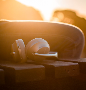 headphones on the desk